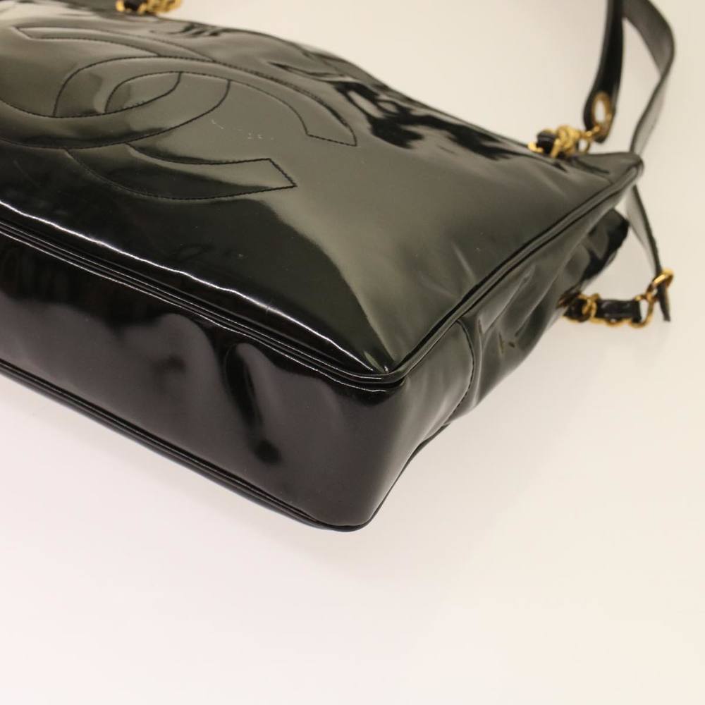 CHANEL Chain Shoulder Bag Patent leather Black CC Auth ar9959B - Picture 9 of 16